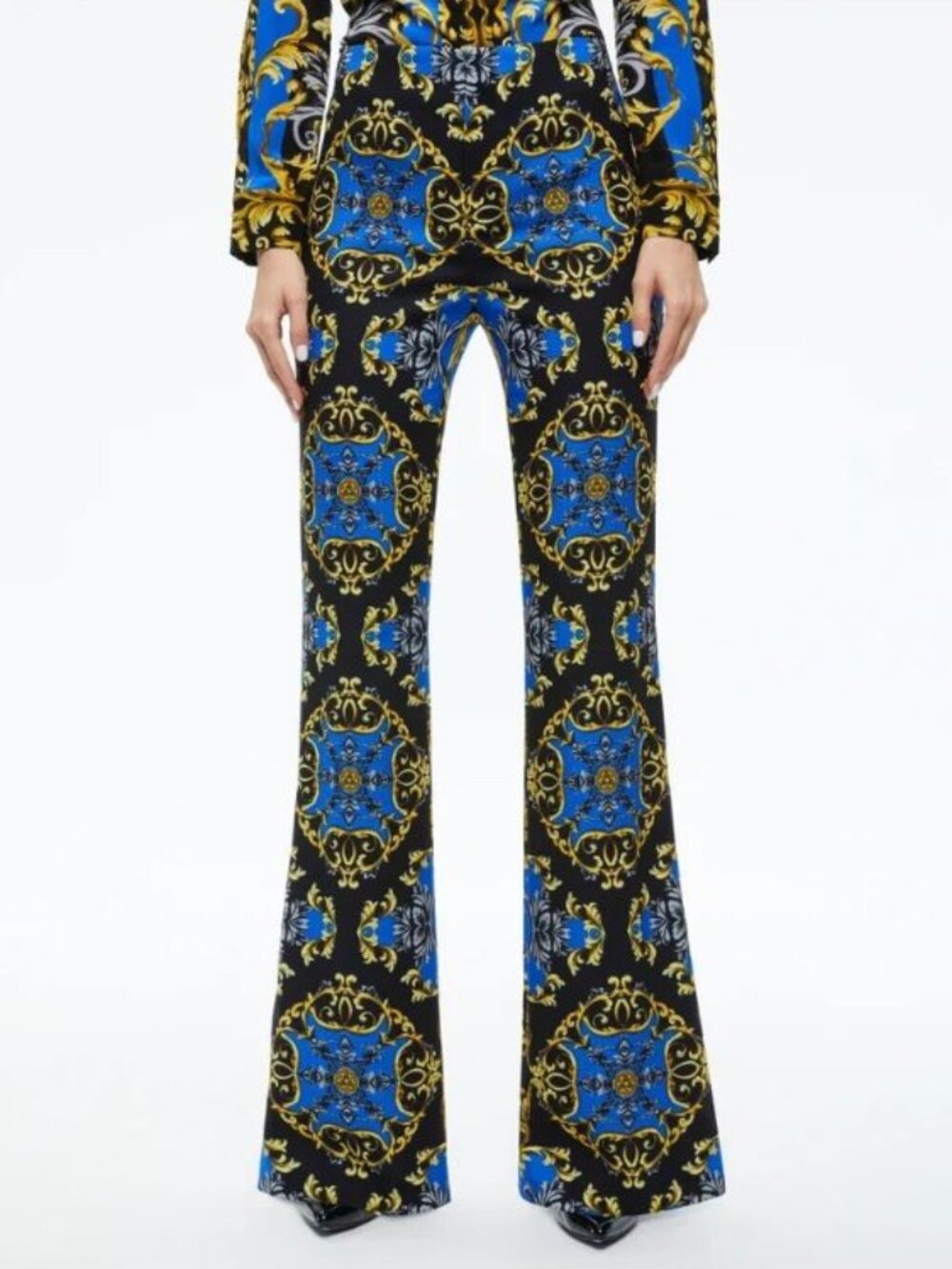 Alice + Olivia Teeny Regal Romance Sapphire Bootcut Pants 4